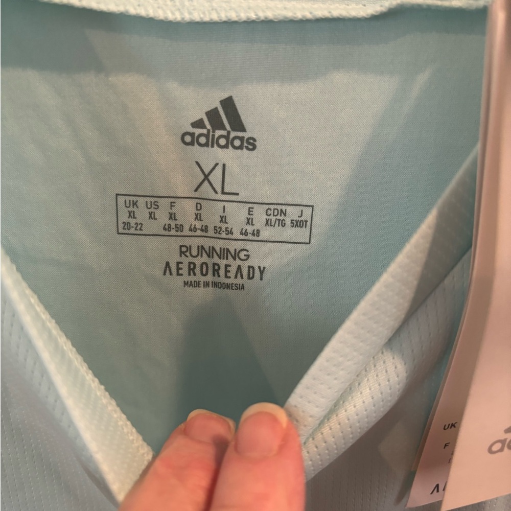 ADIDAS NWT Sz XL Halo Mint Own the Run RUNNING TEE SHIRT - Picture 8 of 8
